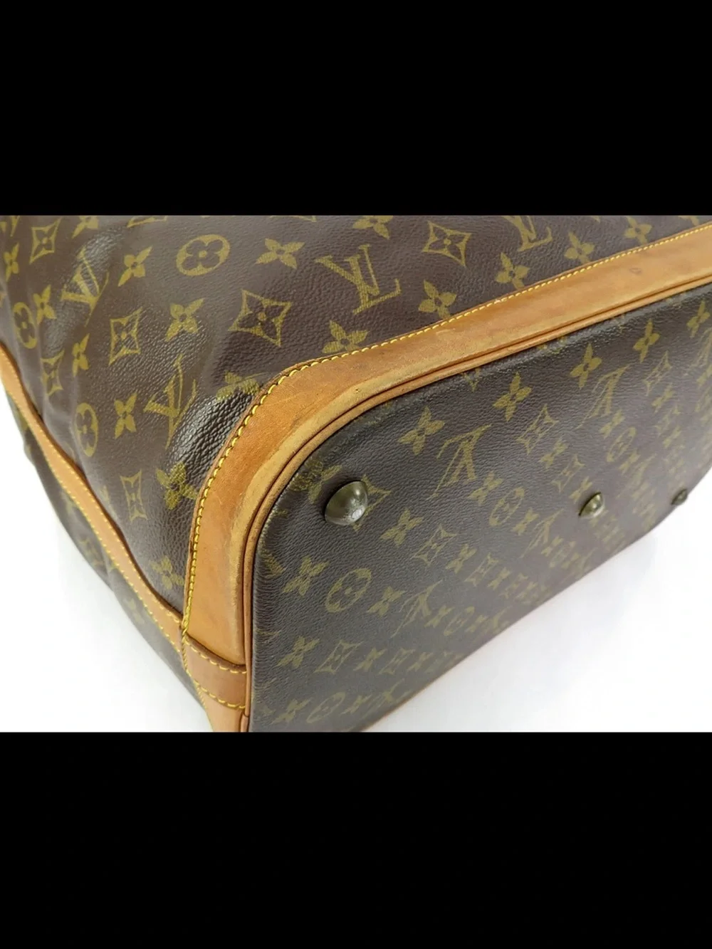 Louis Vuitton Monogram Canvas Tote with Tan Leather Trim